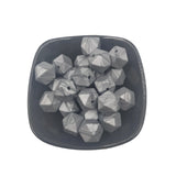 Silver Hexagon Silicone Bead 14mm for DIY Crafts