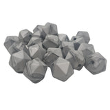 Metallic Silver Icosahedron Silicone Bead for DIY Crafts