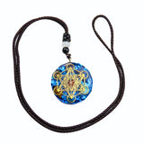 Metatron's Cube Chakra Stone Pendant Necklace Resin Drip Jewelry