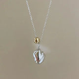 Meteorite Necklace S925 Sterling Silver Irregular Beanie Collarbone Chain