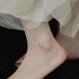 925 Silver Anklet Platinum Yellow Plated Feet Bracelet Women Summer