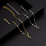 925 Silver Anklet Platinum Yellow Plated Feet Bracelet Women Summer