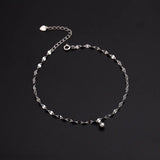 925 Silver Anklet Platinum Yellow Plated Feet Bracelet Women Summer