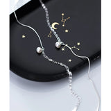 925 Silver Chain & Pearl Bracelet Anklet for Women Minimalist Style for Leg Foot