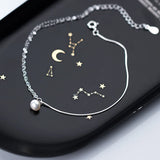 925 Silver Chain & Pearl Bracelet Anklet for Women Minimalist Style for Leg Foot