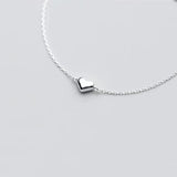 925 Silver Heart Anklet Geometric Chain Style Feet Anklet