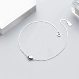 925 Silver Heart Anklet Geometric Chain Style Feet Anklet