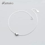 925 Silver Heart Anklet Geometric Chain Style Feet Anklet