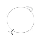 925 Silver Mermaid Fish Tail Anklet Chain Foot Bracelet for Women Girls
