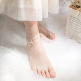 925 Silver Mermaid Fish Tail Anklet Chain Foot Bracelet for Women Girls