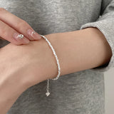 925 Silver Irregular Cubes Chain Bracelet for Women