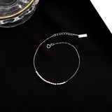 Mini Silver Sugar Cubes Anklet 925 Sterling Silver Beads Summer Jewelry