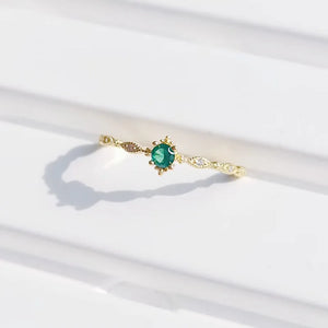 S925 Silver Plated Emerald CZ Ring for Women Party