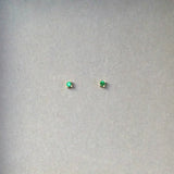 Emerald CZ Stud Earrings, 14K Yellow Plated, Women's Jewelry