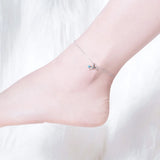 Whale Tail Pendant Anklet 925 Sterling Silver Plated Platinum