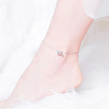 Whale Tail Pendant Anklet 925 Sterling Silver Plated Platinum