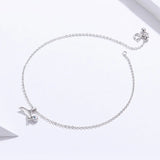 Whale Tail Pendant Anklet 925 Sterling Silver Plated Platinum