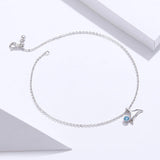 Whale Tail Pendant Anklet 925 Sterling Silver Plated Platinum