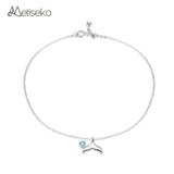 Whale Tail Pendant Anklet 925 Sterling Silver Plated Platinum