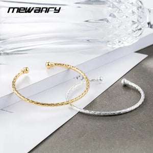 Mewanry Twist Silver Bracelet Adjustable Bangle Vintage Party Jewelry