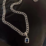 Mewanry Zircons Thick Chain Sweater Necklace Party Jewelry Charm