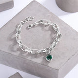Mewanry Crown Love Green Zircon Bracelet Vintage Charming Birthday