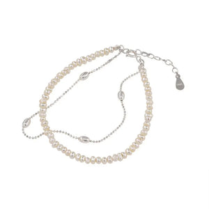 Mewanry Double Pearl Bracelet for Women