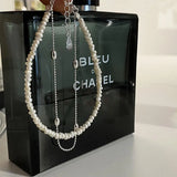 Mewanry Double Pearl Bracelet for Women