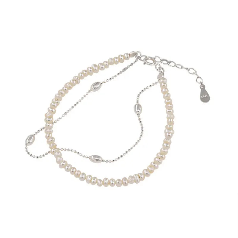 Mewanry Double Pearl Bracelet for Women