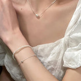 Mewanry Double Pearl Bracelet for Women