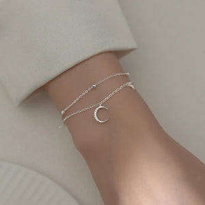 Mewanry Double Star Moon Bracelet for Women