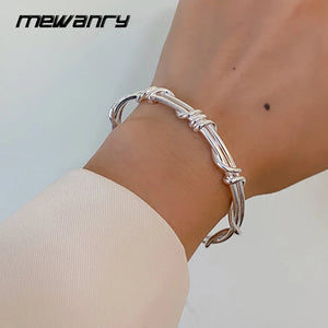 Mewanry Minimalist Silver Bracelet Geometric Punk Accessories