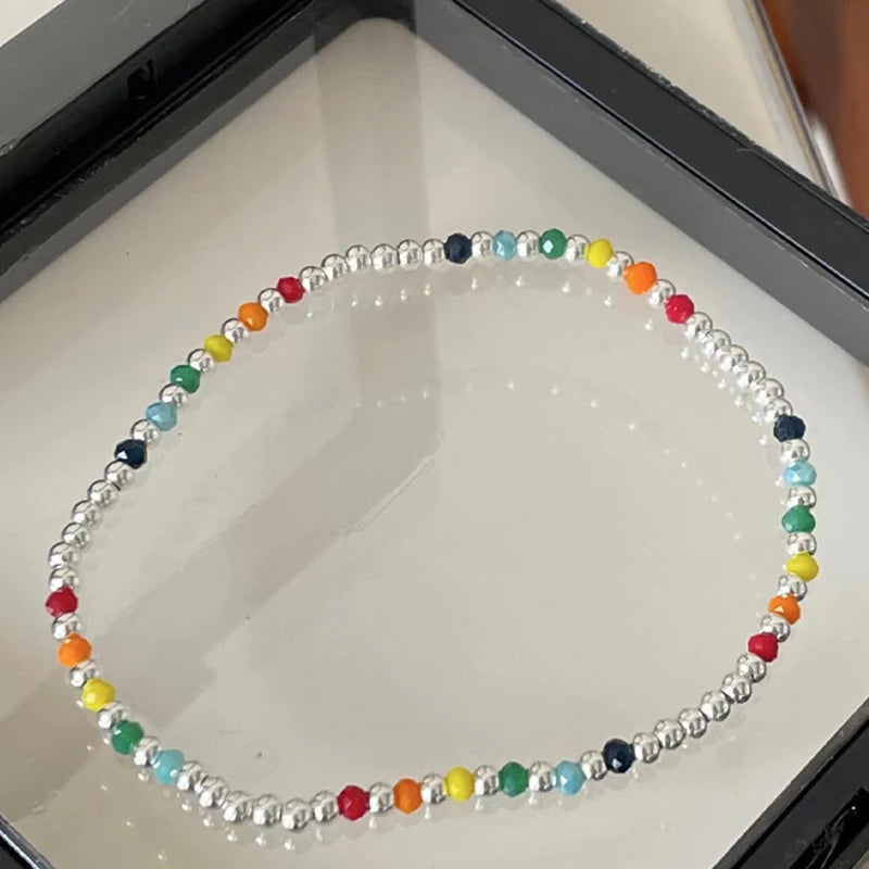 Mewanry Multicolor Bead Chain Anklet for Women Couples