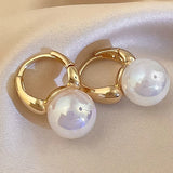 Mewanry Pearl Earrings Minimalist Wedding Bride Jewelry