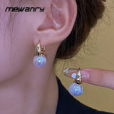 Mewanry Pearl Earrings Minimalist Wedding Bride Jewelry