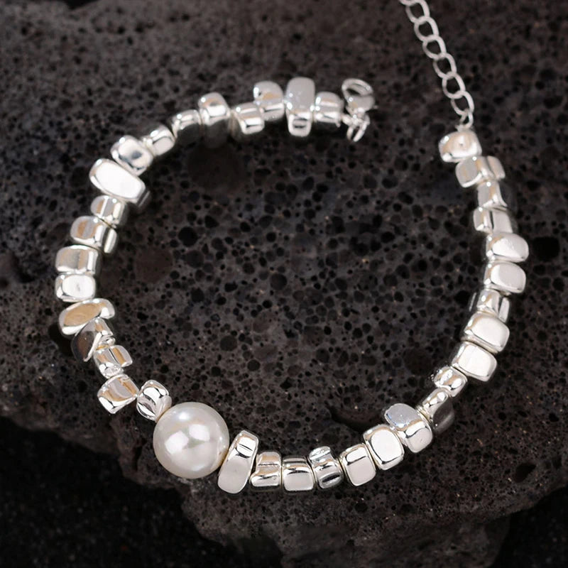 Mewanry Pearl Geometric Beaded Bracelet Birthday Jewelry