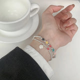 Mewanry Rainbow Smiley Bracelet for Women