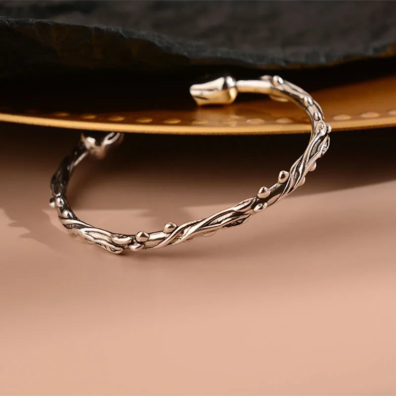 Mewanry Rose Flower Bracelet for Women Opening Vintage Temperament Jewelry