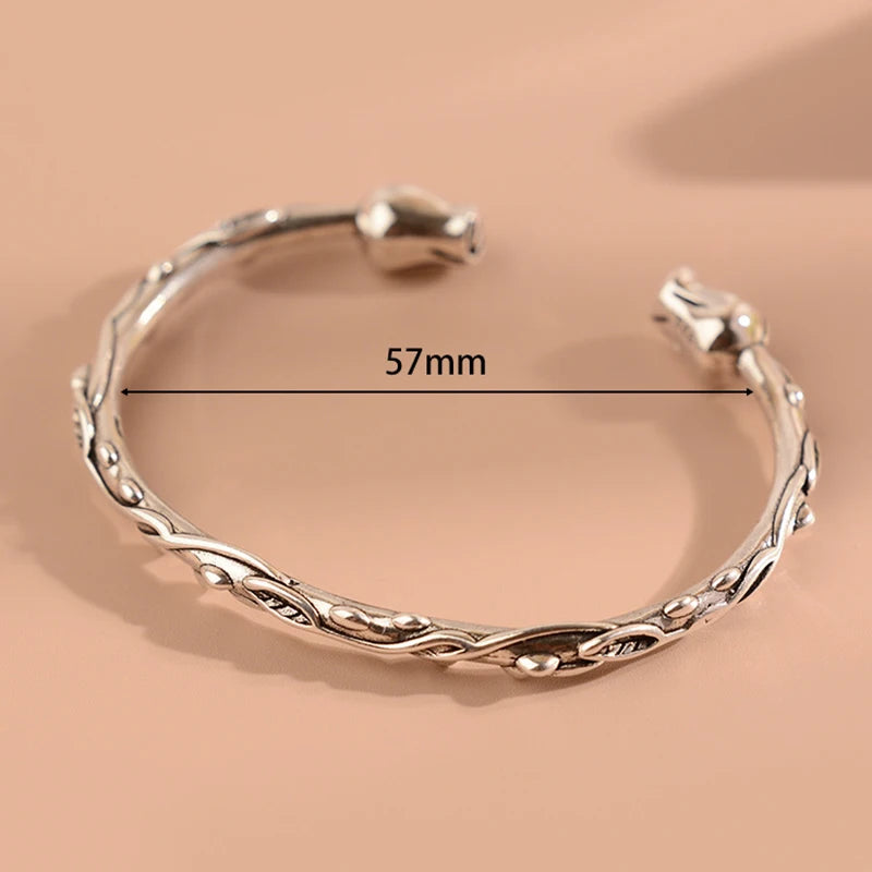 Mewanry Rose Flower Bracelet for Women Opening Vintage Temperament Jewelry