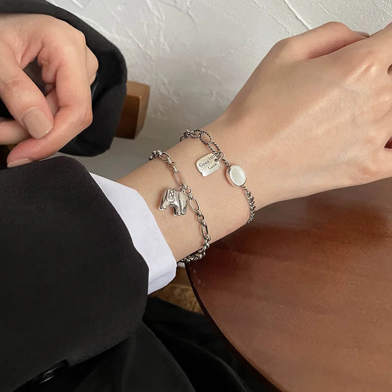Mewanry Silver Animal Good Luck Bracelet For Women Girls