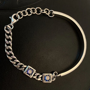 Mewanry Silver Zircon Graffiti Bracelet For Women