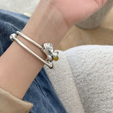Mewanry Silver Bracelet Women Charm Leaves Flowers Zircon Jewelry