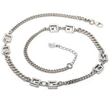 Mewanry Silver Couples Necklace for Women Party