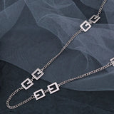 Mewanry Silver Couples Necklace for Women Party