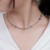 Mewanry Silver Couples Necklace for Women Party