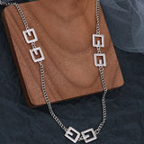 Mewanry Silver Couples Necklace for Women Party