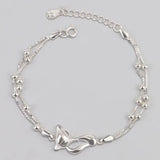 Mewanry Silver Fox Geometric Bracelet Double-layered Chain for Women