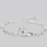 Mewanry Silver Fox Geometric Bracelet Double-layered Chain for Women
