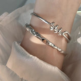 Mewanry Silver Knotted Opening Bracelet for Women INS Vintage Party Jewelry