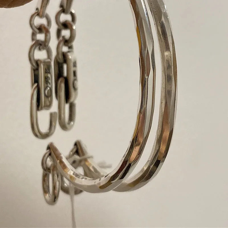 Mewanry Silver Lock Knot Bracelet for Women Vintage INS Personality